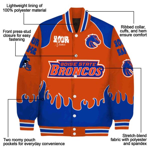 customized boise state broncos fire graphic orange jacket new arrival