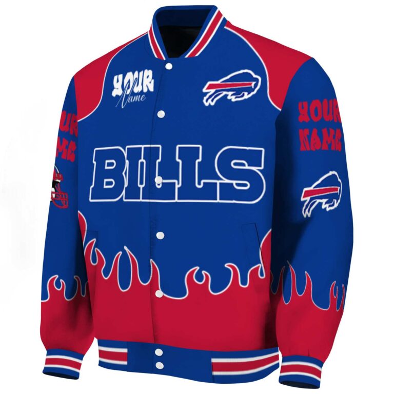 customized buffalo bills fire graphic blue jacket best selling