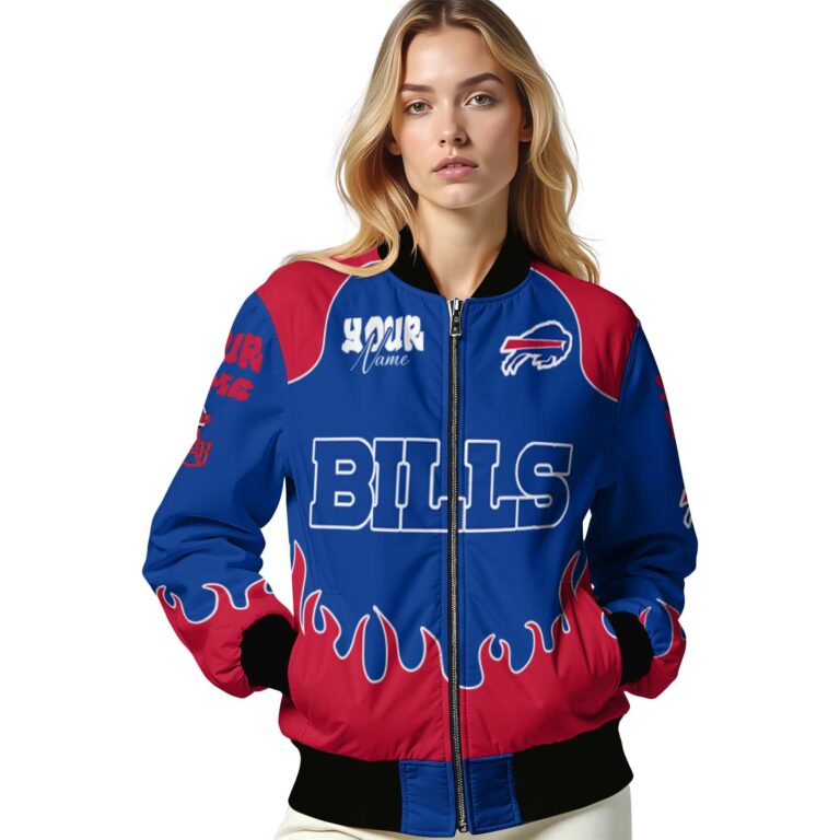 customized buffalo bills fire graphic blue jacket latest model