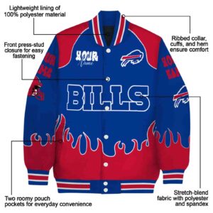 customized buffalo bills fire graphic blue jacket new arrival