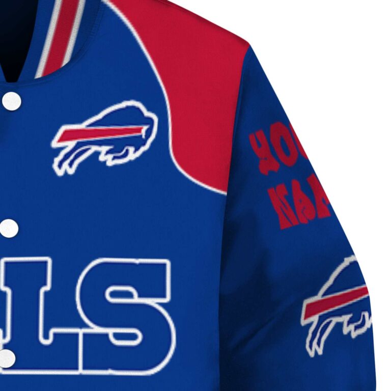 customized buffalo bills fire graphic blue jacket premium grade