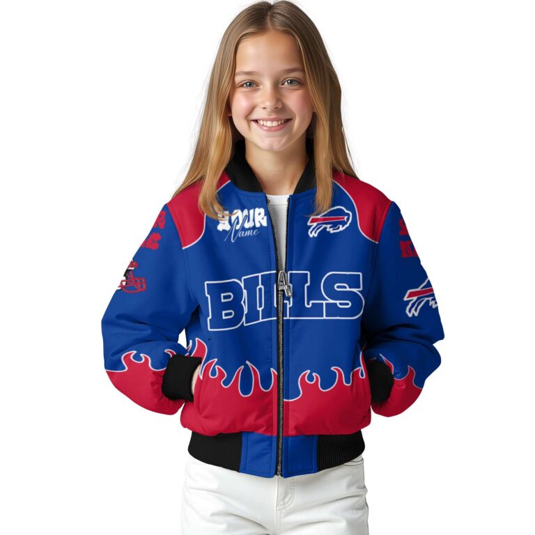 customized buffalo bills fire graphic blue jacket top rated