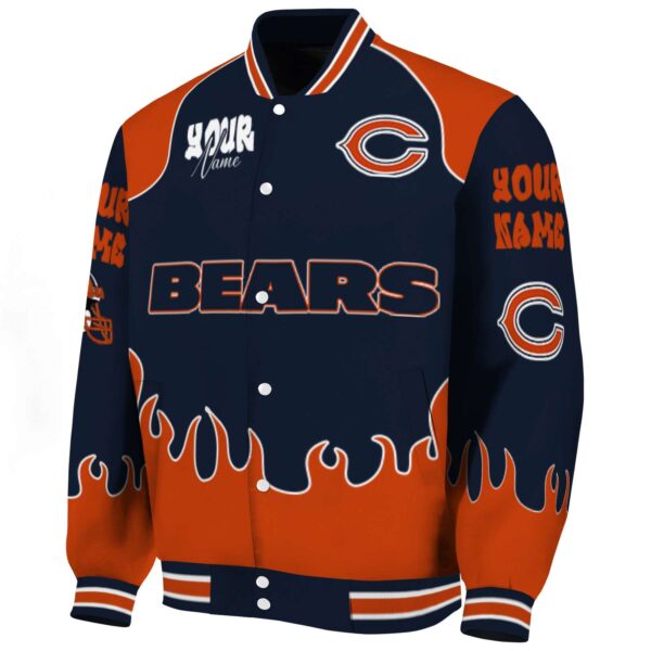 customized chicago bears fire graphic blue jacket best selling