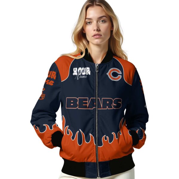 customized chicago bears fire graphic blue jacket latest model