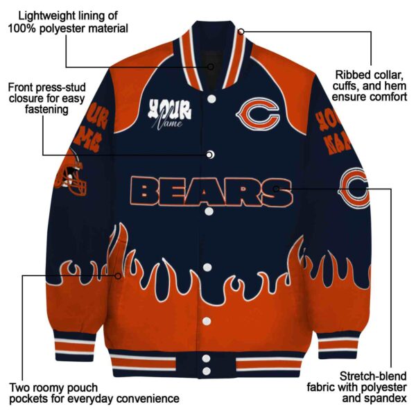 customized chicago bears fire graphic blue jacket new arrival