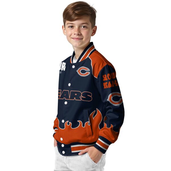 customized chicago bears fire graphic blue jacket trendy