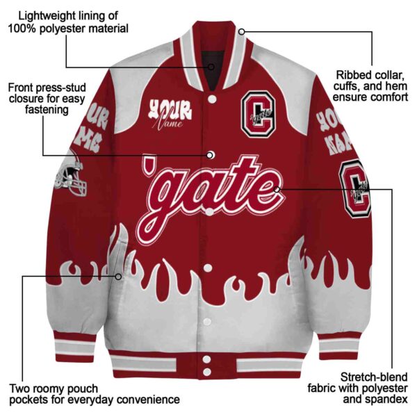 customized colgate raiders fire graphic maroon jacket new arrival