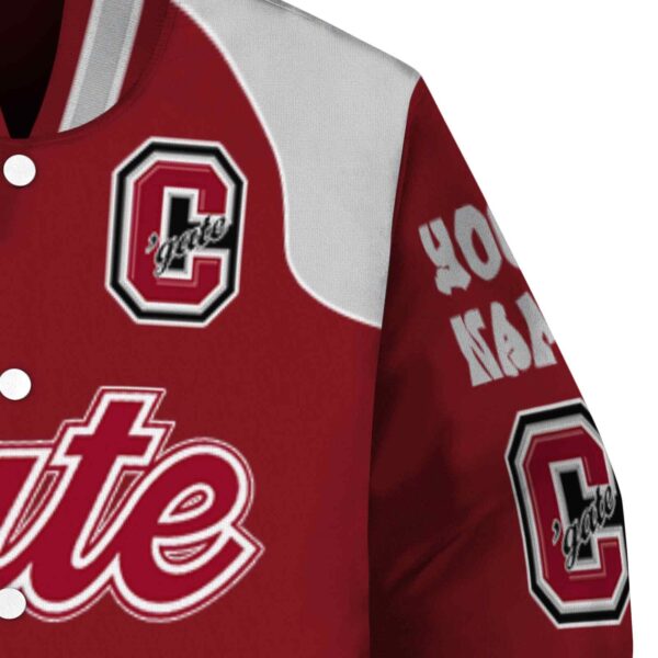 customized colgate raiders fire graphic maroon jacket premium grade