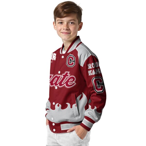 customized colgate raiders fire graphic maroon jacket trendy