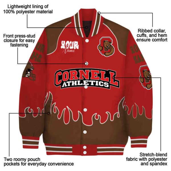 customized cornell big red fire graphic red jacket new arrival