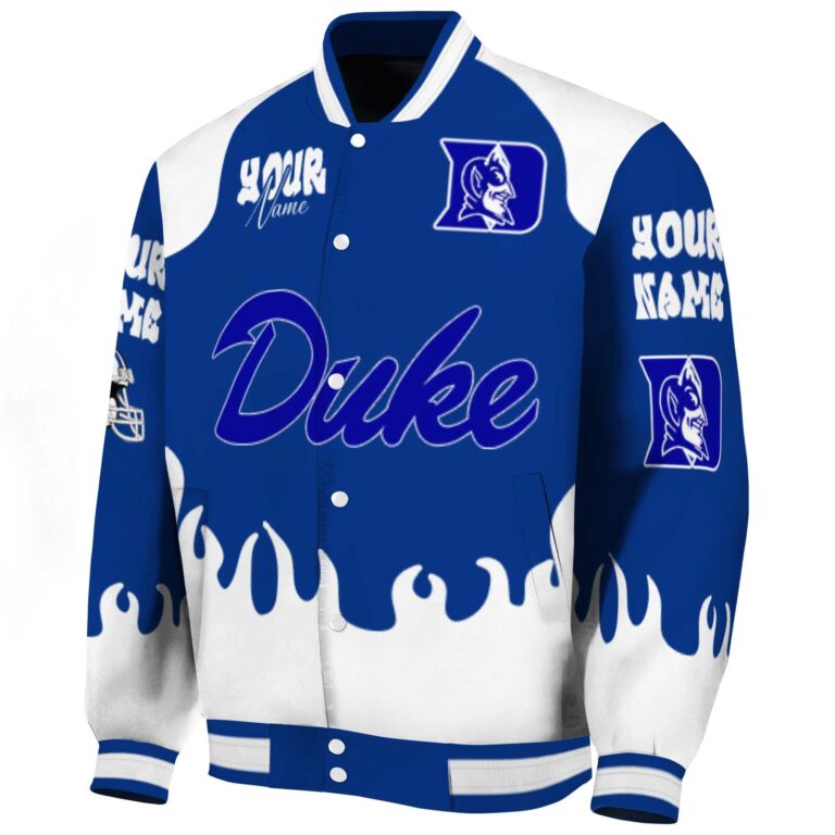 customized duke blue devils fire graphic blue jacket best selling