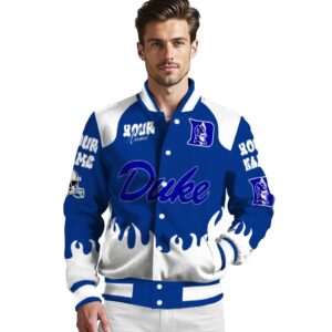 customized duke blue devils fire graphic blue jacket high quality