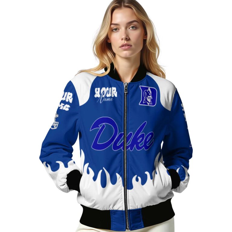 customized duke blue devils fire graphic blue jacket latest model