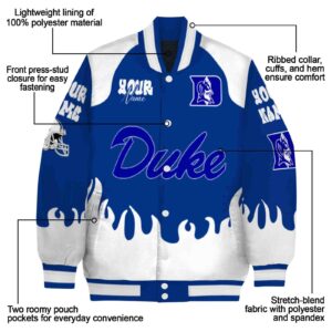 customized duke blue devils fire graphic blue jacket new arrival