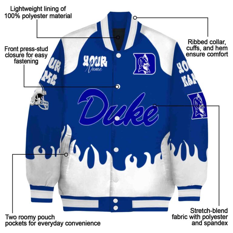 customized duke blue devils fire graphic blue jacket new arrival