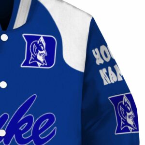 customized duke blue devils fire graphic blue jacket premium grade