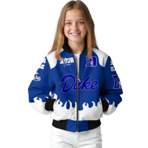 customized duke blue devils fire graphic blue jacket top rated