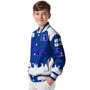 customized duke blue devils fire graphic blue jacket trendy