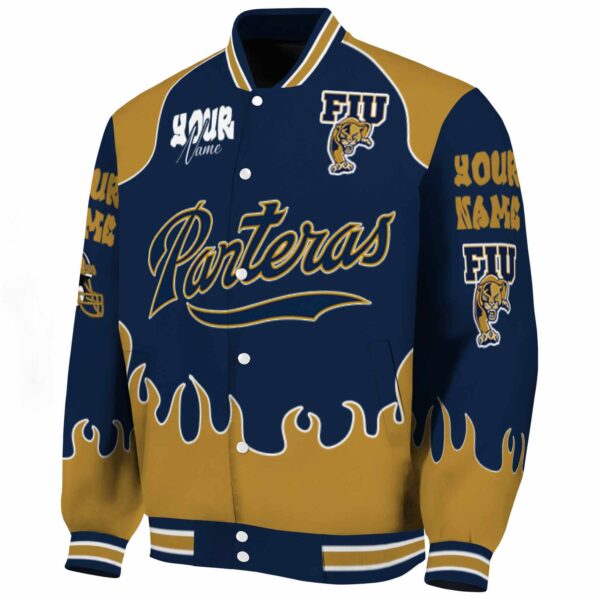 customized fiu panthers fire graphic blue jacket best selling