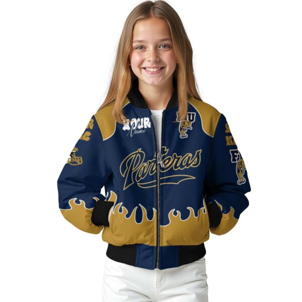 customized fiu panthers fire graphic blue jacket top rated