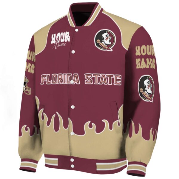 customized florida state seminoles fire graphic garnet jacket best selling