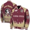 customized florida state seminoles fire graphic garnet jacket fashion forward