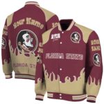 customized florida state seminoles fire graphic garnet jacket best selling