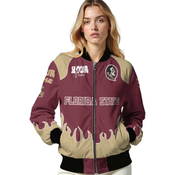 customized florida state seminoles fire graphic garnet jacket latest model