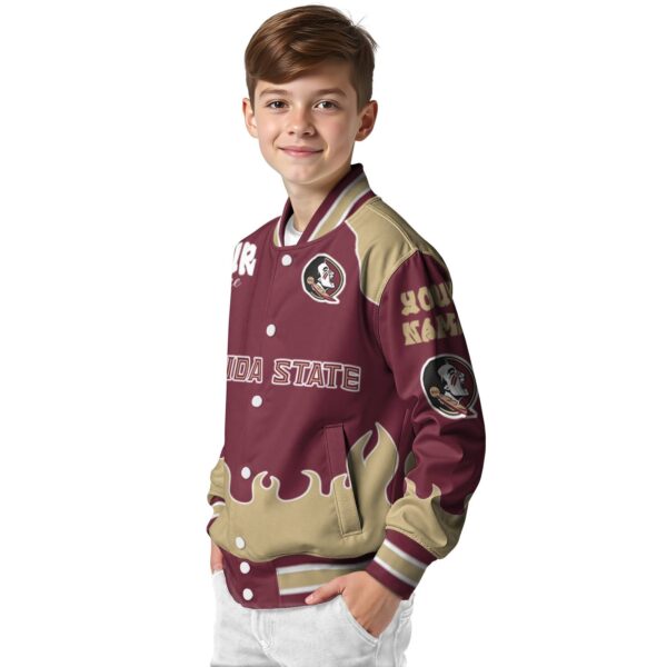 customized florida state seminoles fire graphic garnet jacket trendy