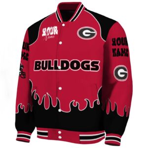 customized georgia bulldogs fire graphic red jacket best selling