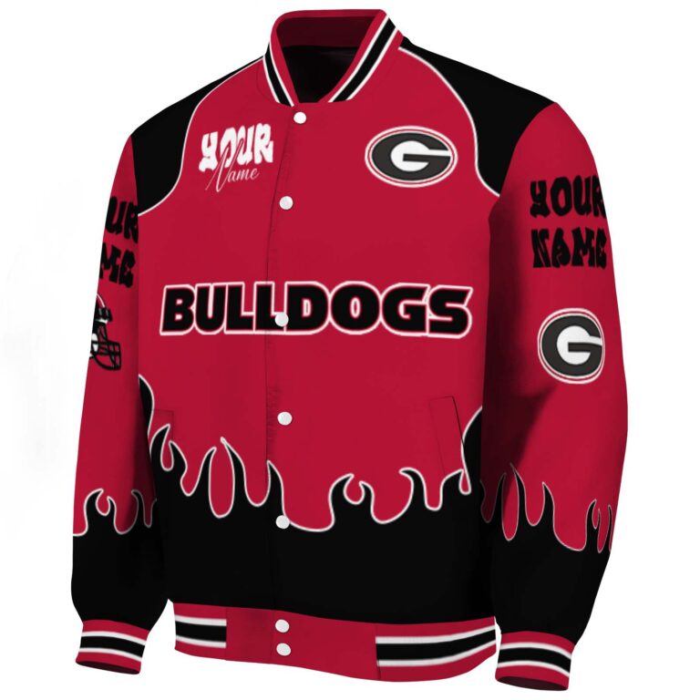 customized georgia bulldogs fire graphic red jacket best selling