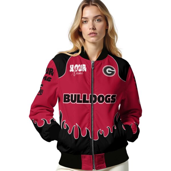 customized georgia bulldogs fire graphic red jacket latest model