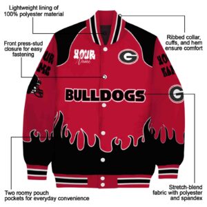 customized georgia bulldogs fire graphic red jacket new arrival