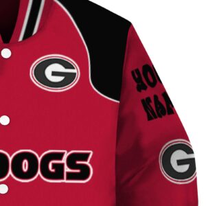 customized georgia bulldogs fire graphic red jacket premium grade
