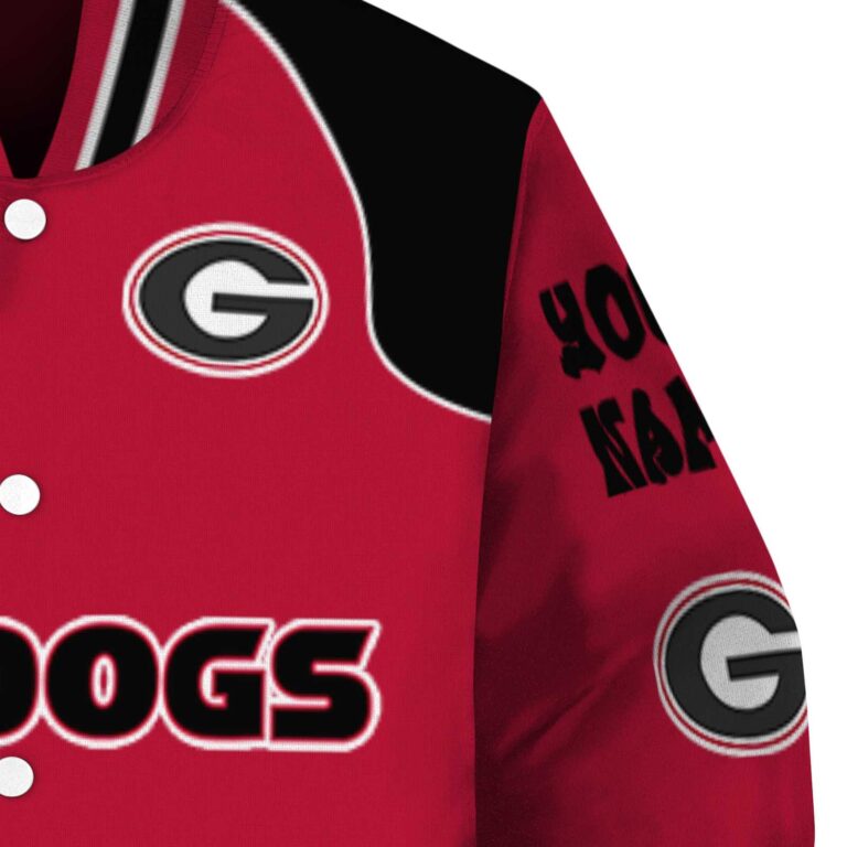 customized georgia bulldogs fire graphic red jacket premium grade
