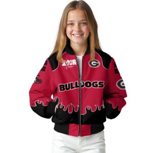 customized georgia bulldogs fire graphic red jacket top rated