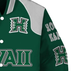 customized hawaii rainbow warriors fire graphic green jacket premium grade