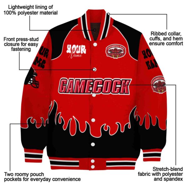 customized jacksonville state gamecocks fire graphic red jacket new arrival