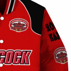 customized jacksonville state gamecocks fire graphic red jacket premium grade