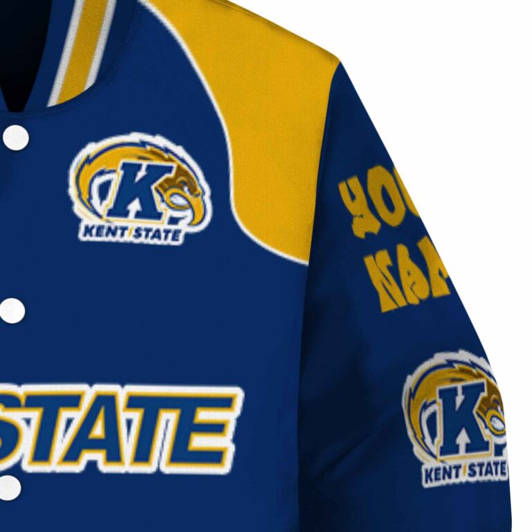 customized kent state golden flashes fire graphic navy blue jacket premium grade