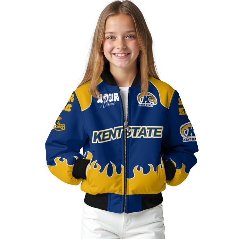 customized kent state golden flashes fire graphic navy blue jacket top rated
