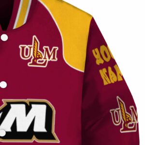 customized louisiana monroe warhawks fire graphic red jacket premium grade