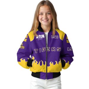 customized lsu tigers fire graphic purple jacket top rated