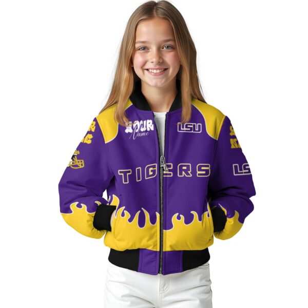 customized lsu tigers fire graphic purple jacket top rated