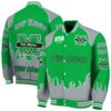 customized marshall thundering herd fire graphic green jacket fashion forward