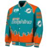 customized miami dolphins fire graphic aqua jacket best selling