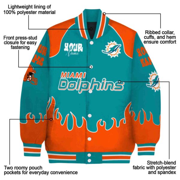 customized miami dolphins fire graphic aqua jacket new arrival