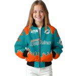 customized miami dolphins fire graphic aqua jacket best selling
