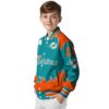 customized miami dolphins fire graphic aqua jacket trendy