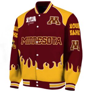 customized minnesota golden gophers fire graphic maroon jacket best selling